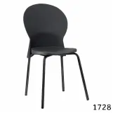 cadeira Luna plástica fixa preta – Mod. 1728