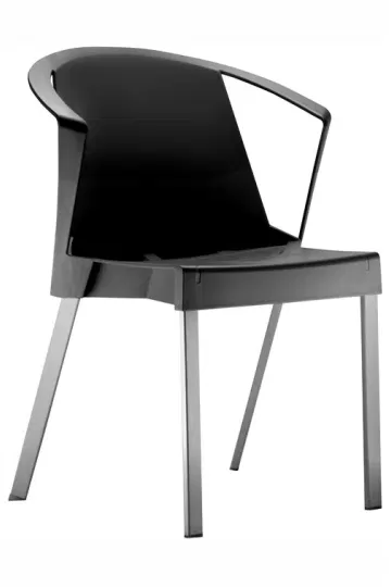 cadeira Shine plástica com braços e pés de alumínio – Mod. 1738